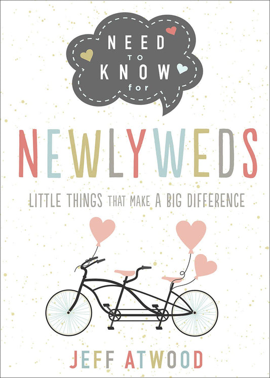 Hardcover "Need to Know for Newlyweds" book by Harvest House Publishers, featuring a close-up of the gift book cover.