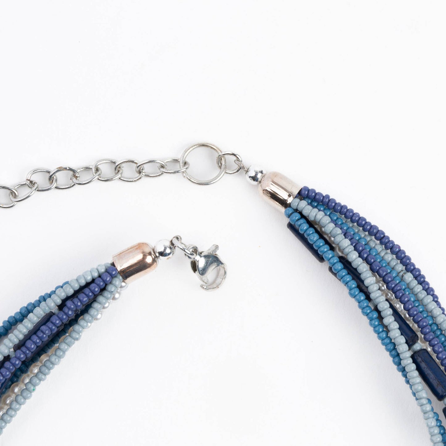 Kirrily Seed Bead and cast textured accent Howard's 16-inch necklace showcasing beaded and textured pendant design