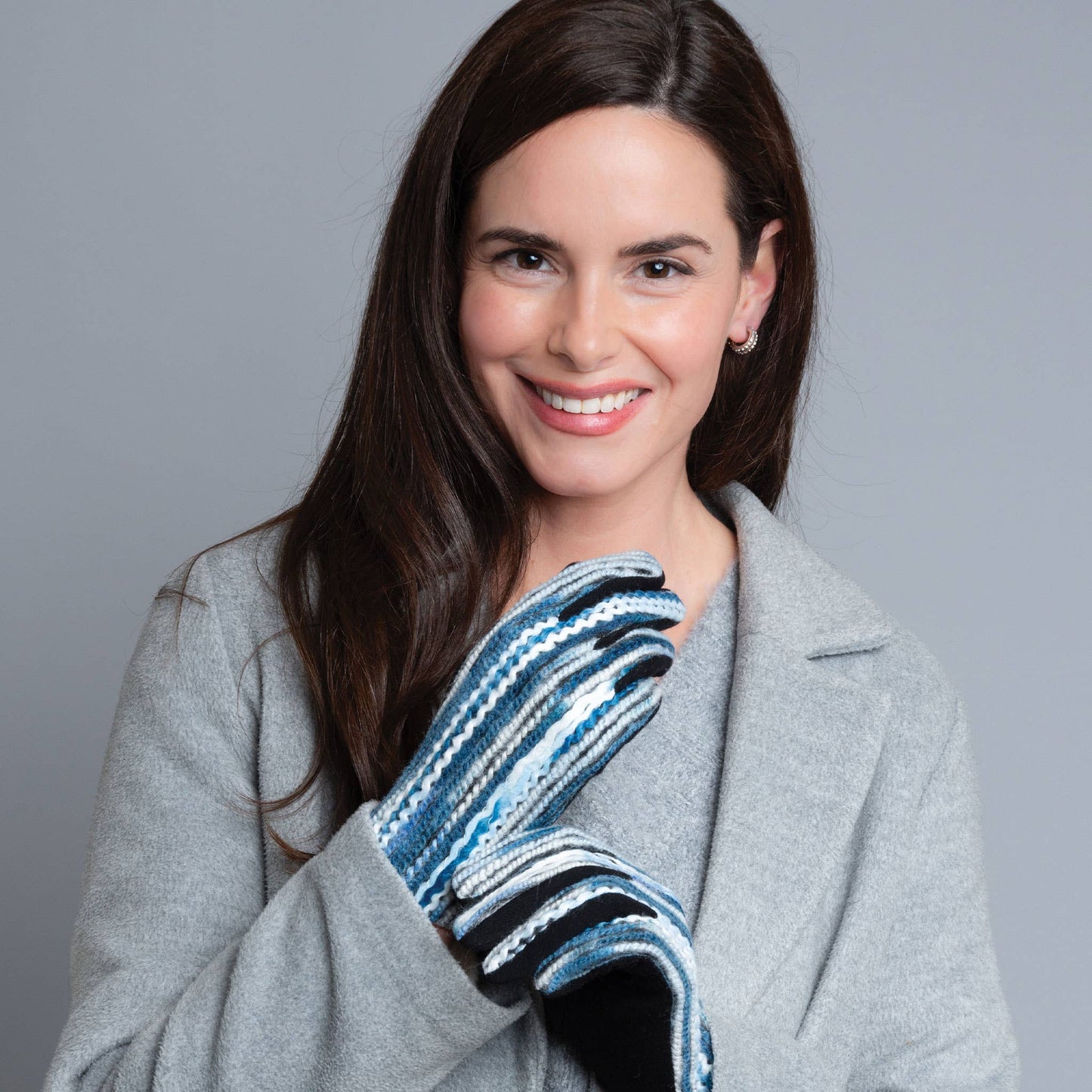 Howard's multi-color textured gloves with a cozy, patterned design perfect for cold weather outdoor activities.