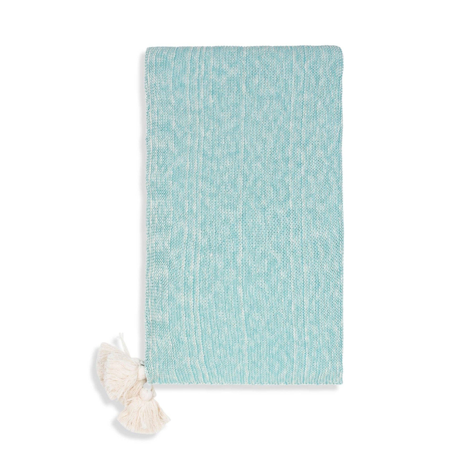 Teal cotton throw blanket by Howard's, 50x60 inches, marled knit decorative throw for cozy home decor.