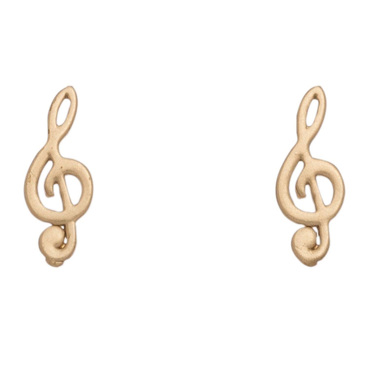 Howard's Stud Buds Treble Clef Earrings featuring gold-tone treble clef design on stud earrings.