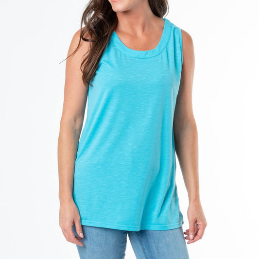 Howard's cotton tank top with scoop neck, sleeveless jersey swing style, ideal for casual summer wear.