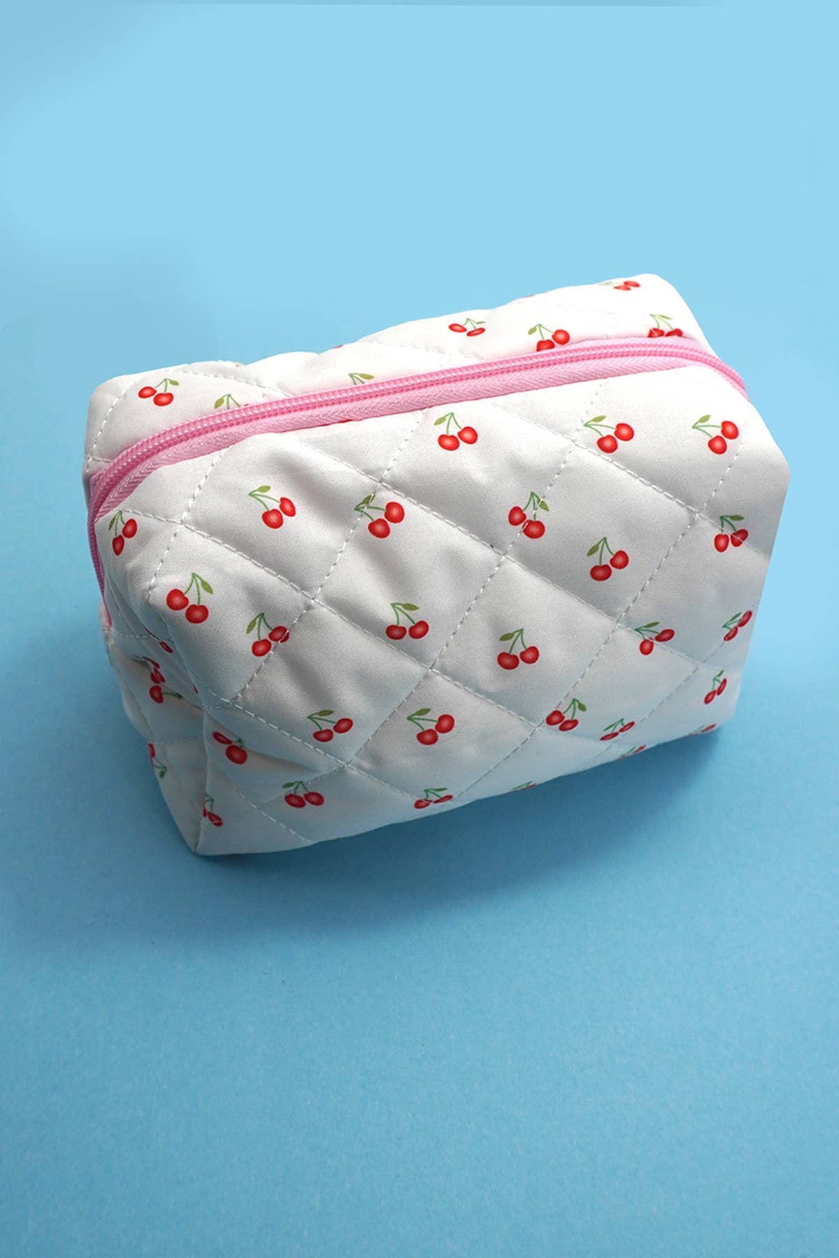 JOSSLYN floral toile pattern makeup cosmetic pouch bag with zipper closure, featuring colorful floral design and compact storage space.