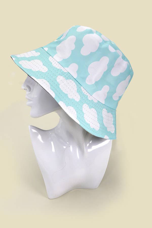 JOSSLYN floral bucket hat with colorful floral pattern, wide brim, and casual style for sun protection and fashion.