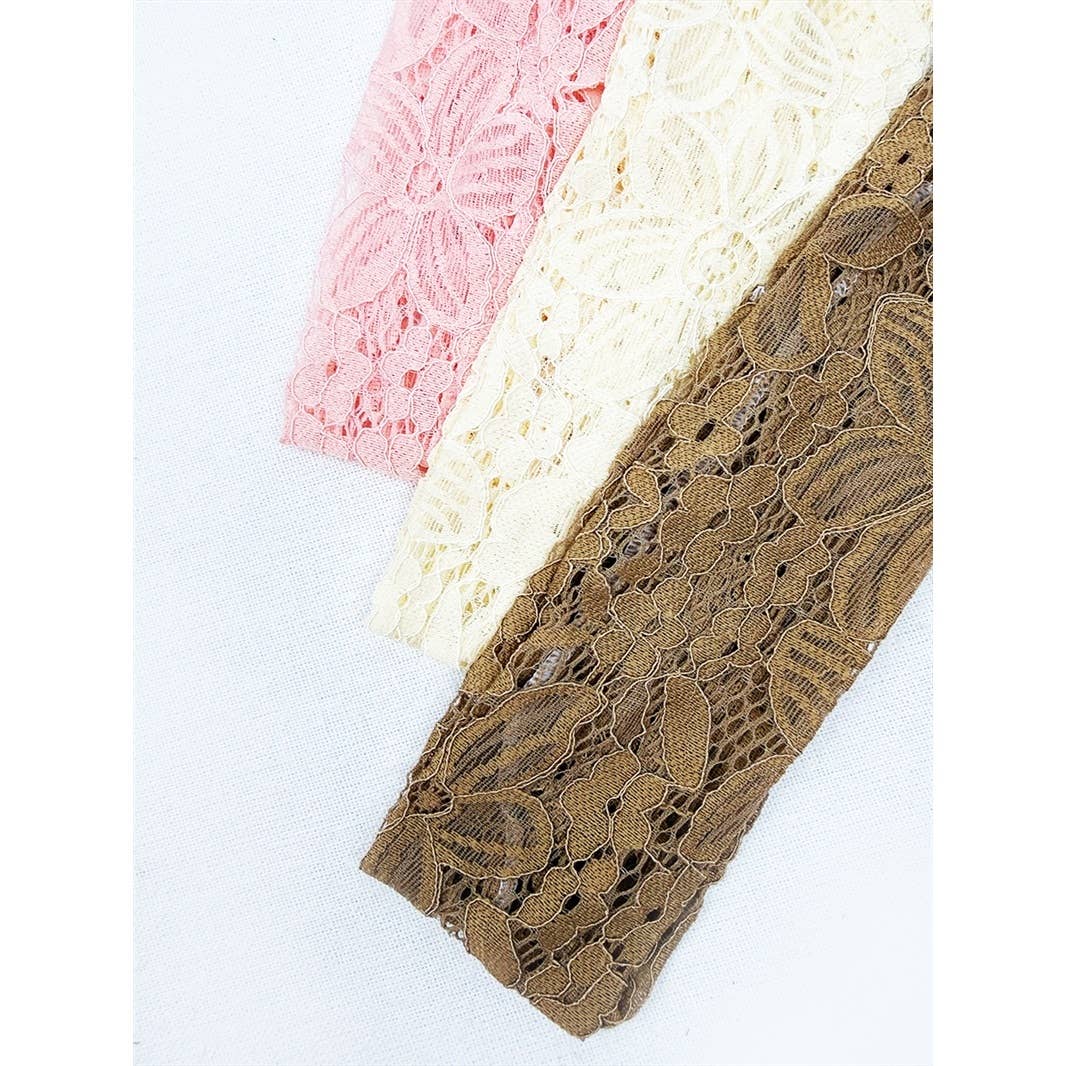 Stretch lace headwrap from Love and Repeat, a stylish hair accessory featuring a soft, elastic lace design for comfortable wear.