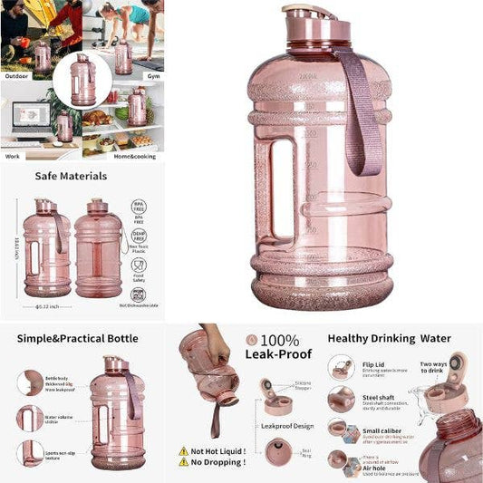 TooFeel 74oz BPA-free water bottle in various colors, with a drip-free design and durable construction.