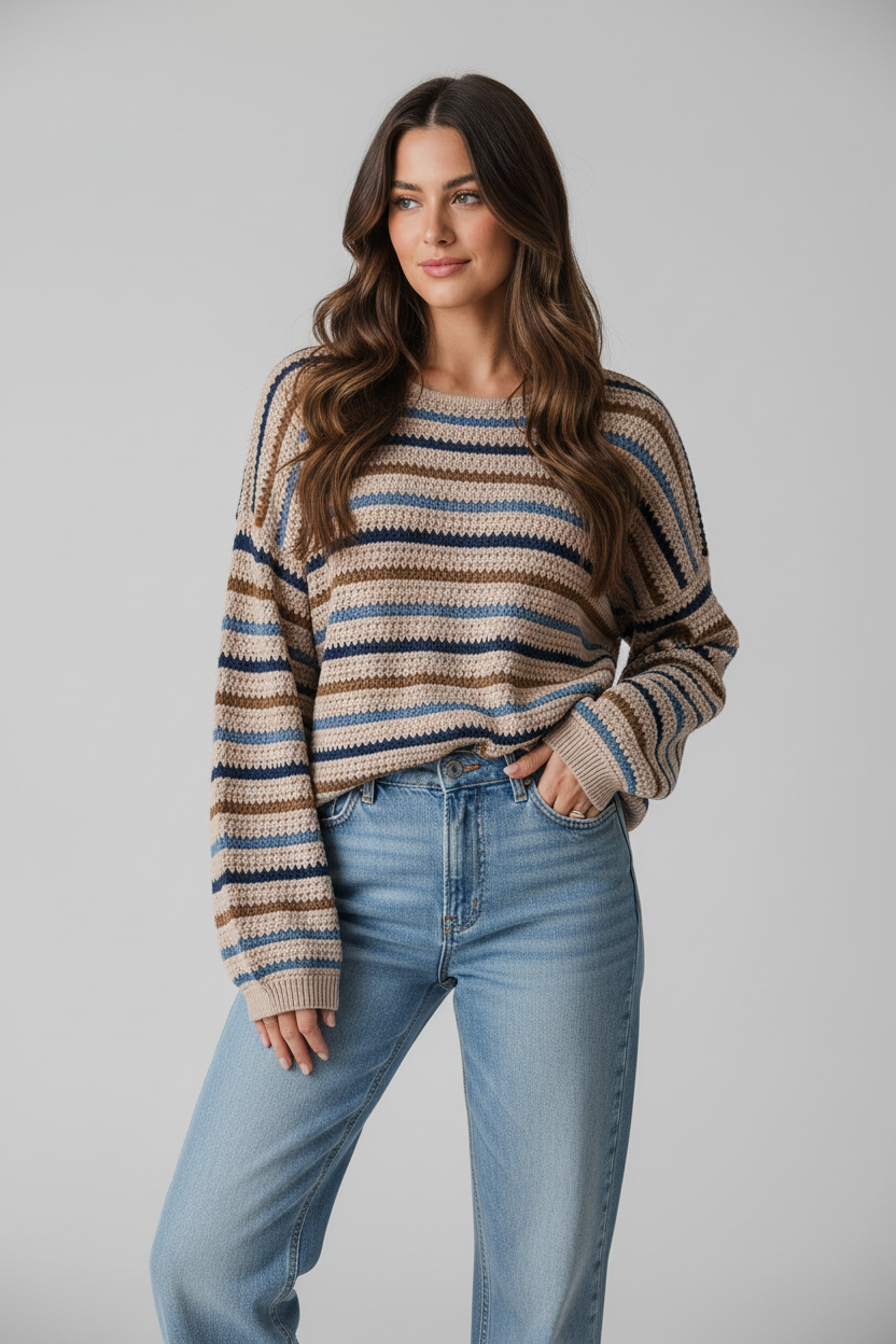 Mulicolor Striped Knit Sweater