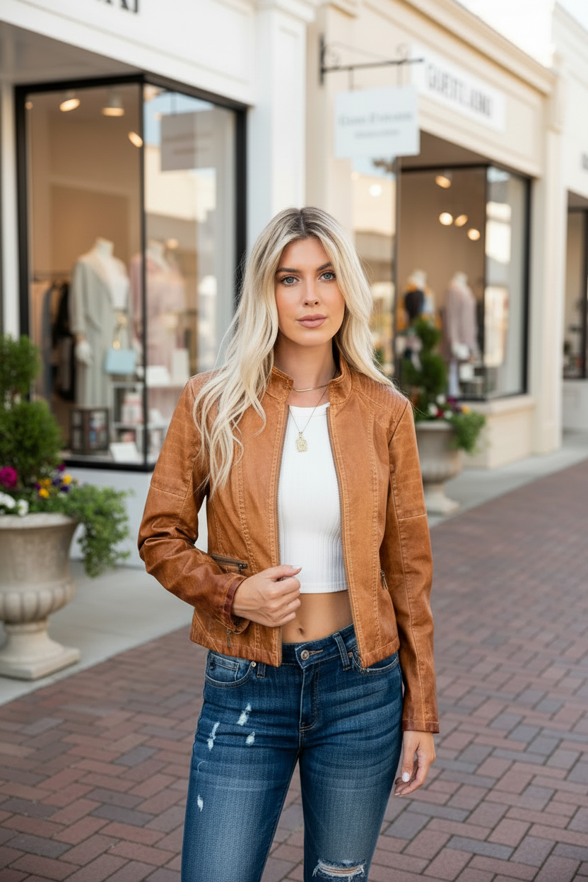 Garment Dye Double Zipper Pocket Jacket