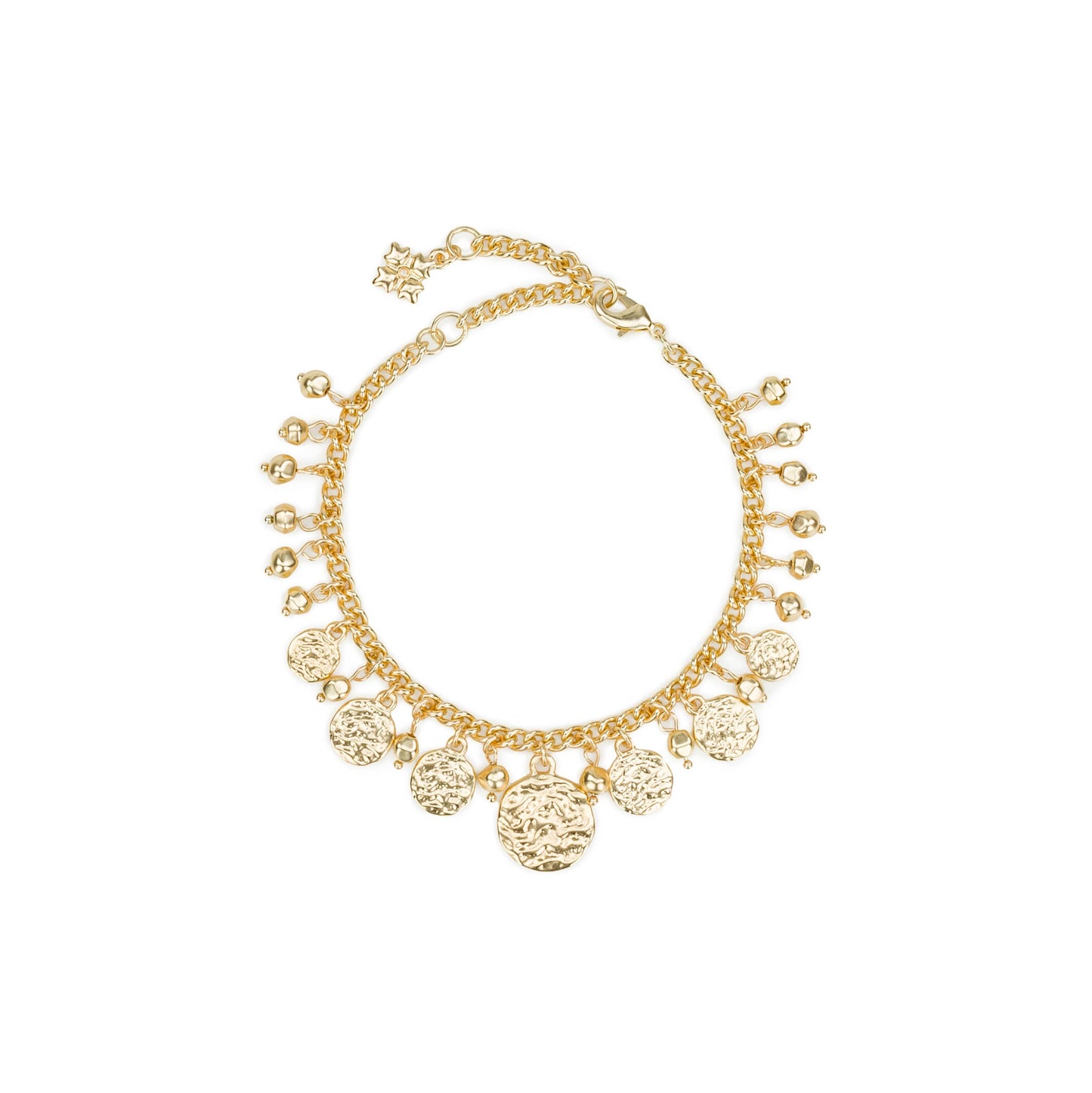 Patricia Nash multi charm bracelet featuring various colorful charms on a silver chain, stylish and versatile jewelry accessory.