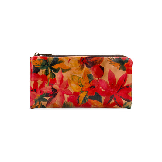 Patricia Nash Prassa Wallet in Spring Multi with colorful floral design and leather accents, compact and stylish for daily use.