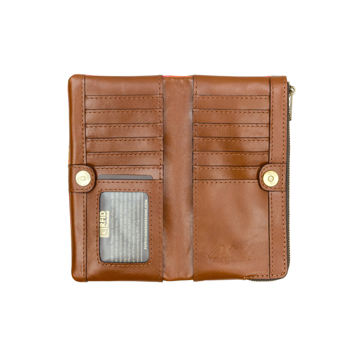Patricia Nash Prassa Wallet in Spring Multi with colorful floral pattern and multiple card slots on the front.