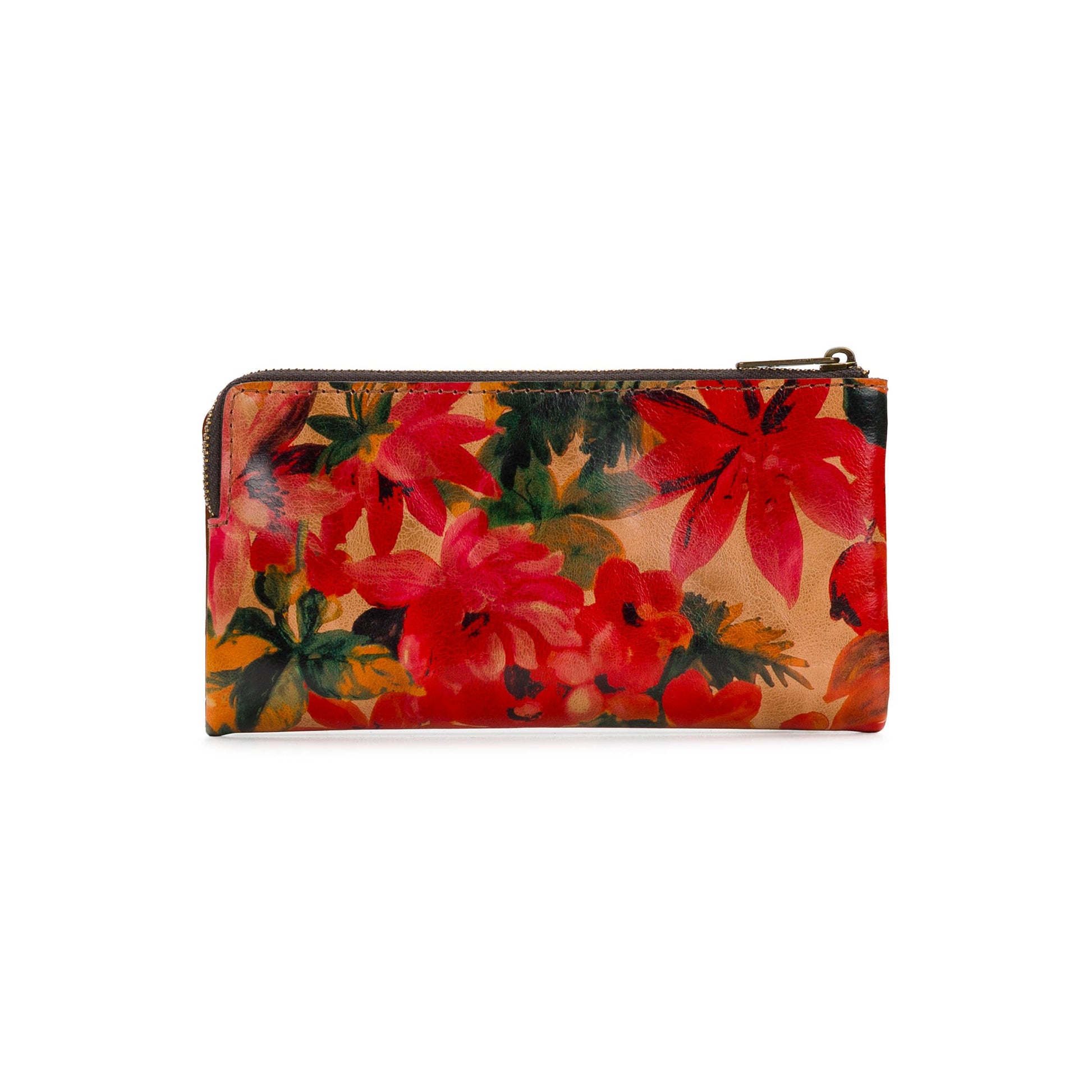 Patricia Nash Prassa Wallet in Spring Multi with floral and colorful patterns, featuring multiple compartments and a leather finish.