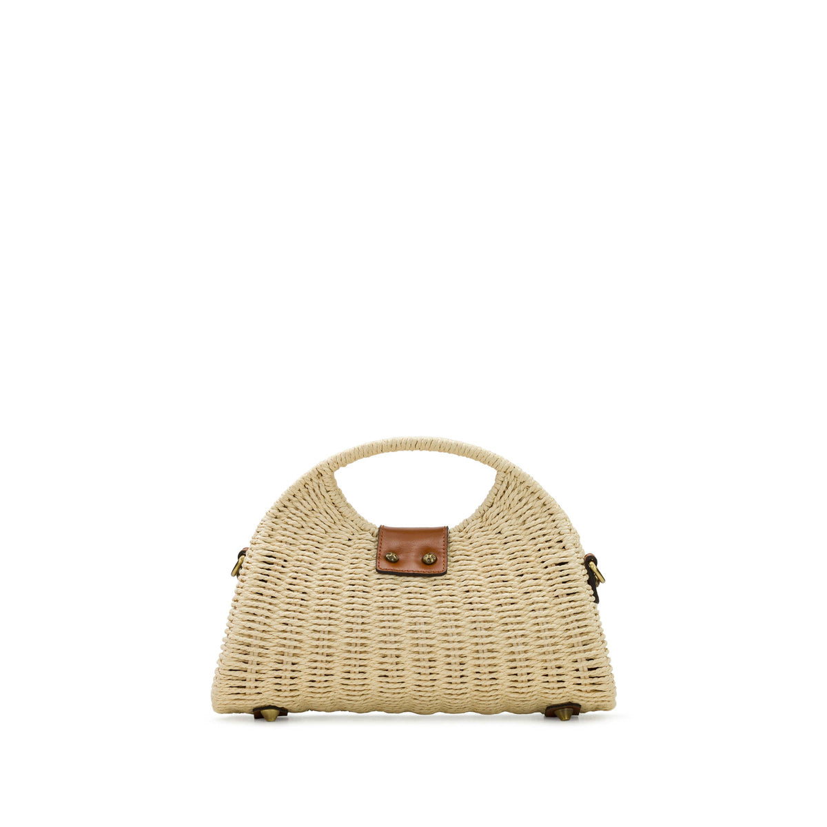 Patricia Nash Sarakino woven top handle bag with attached scarf, featuring a textured weave and elegant design.