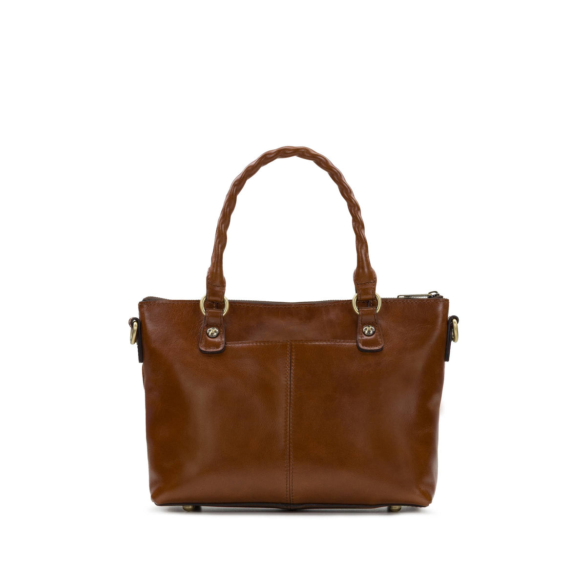 Patricia Nash Zora Top Handle Crossbody bag in Aegean Blooms with floral pattern and leather accents, stylish and compact.