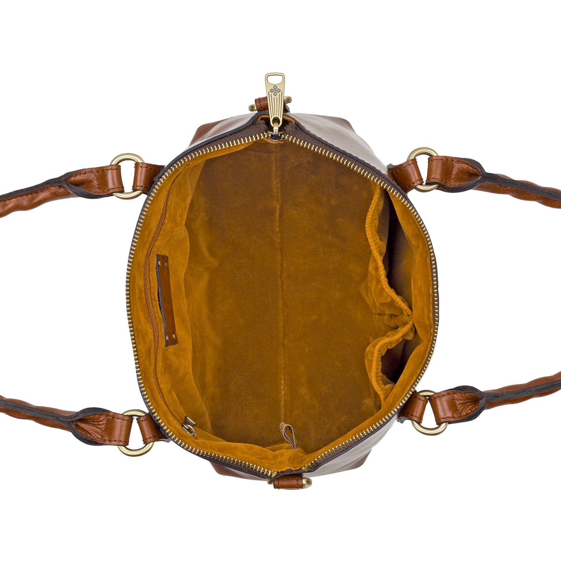 Patricia Nash Zora top handle crossbody bag with Aegean Blooms floral print and leather accents, featuring a structured shape and adjustable strap.