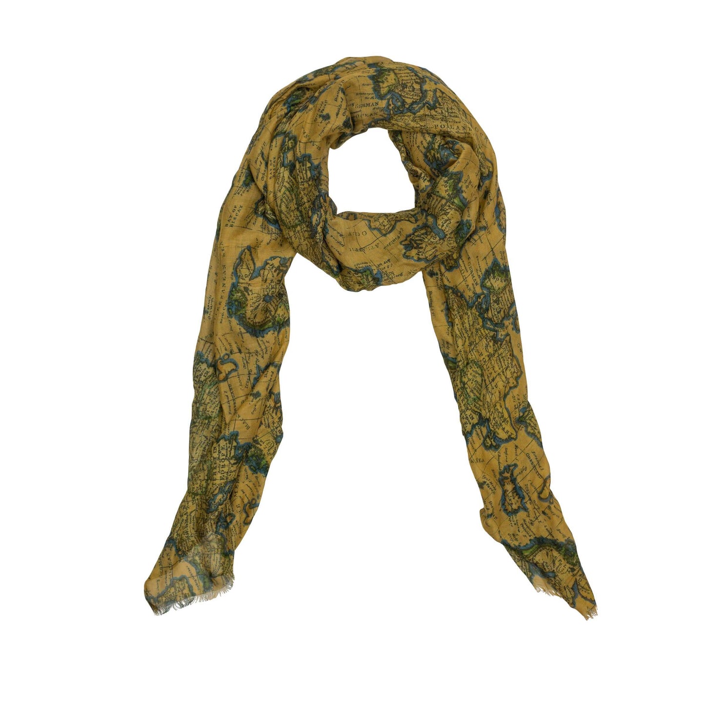 Patricia Nash European map print scarf featuring a lightweight fabric and vibrant, detailed map design.