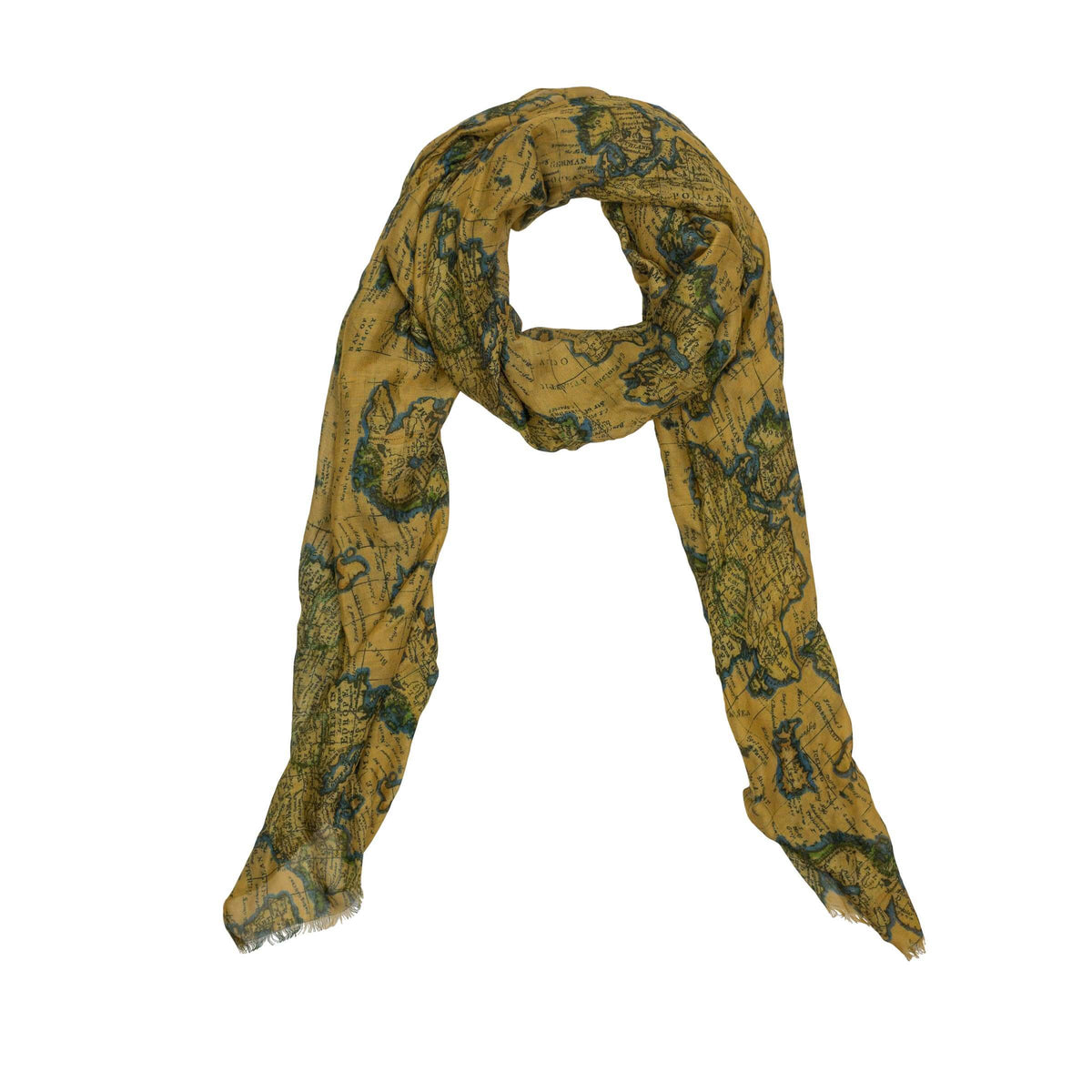 Patricia Nash European map print scarf featuring a lightweight fabric and vibrant, detailed map design.