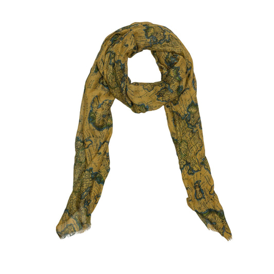 Patricia Nash European map print scarf featuring a lightweight fabric and vibrant, detailed map design.