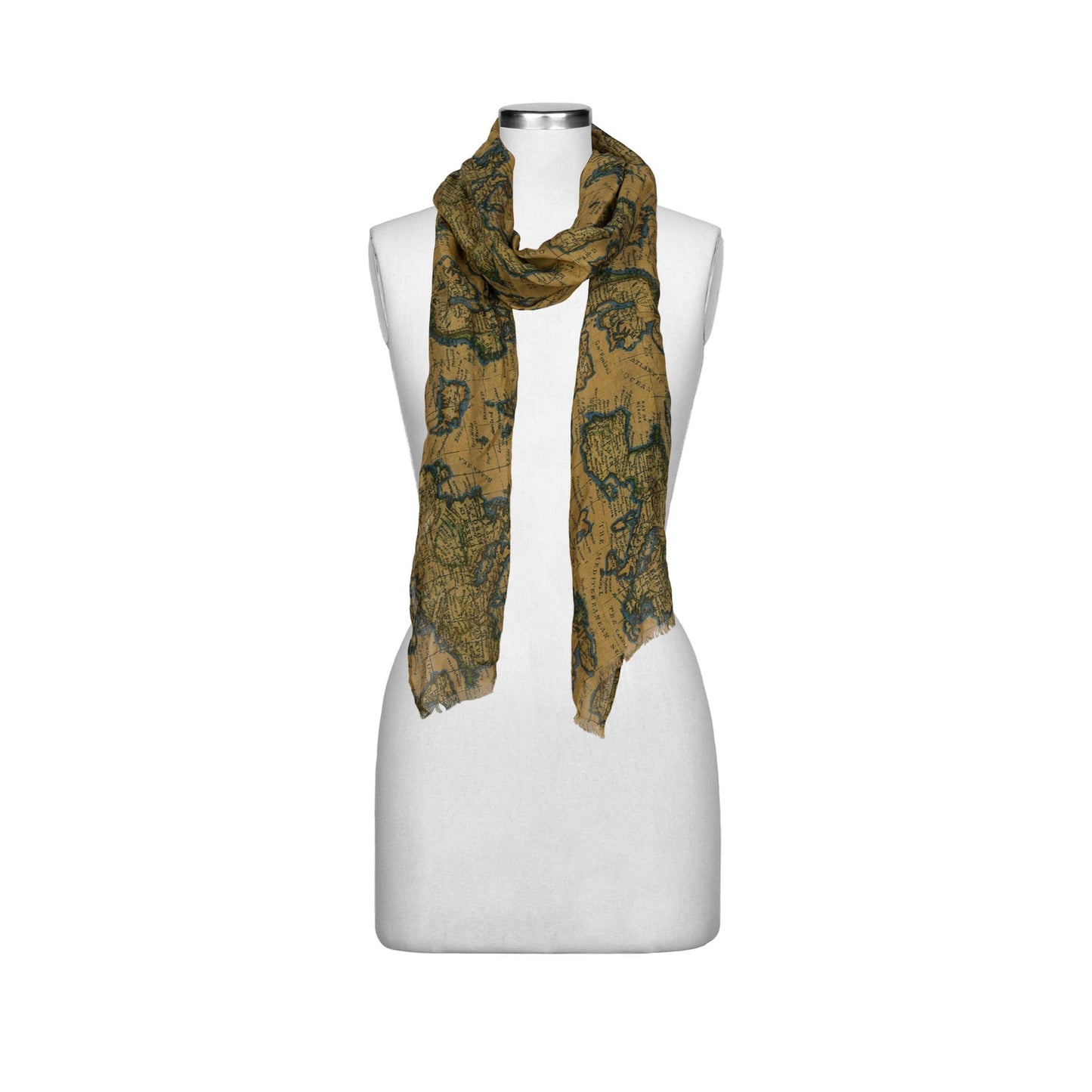 Patricia Nash European map print scarf featuring a stylish, lightweight fabric with detailed map illustrations.