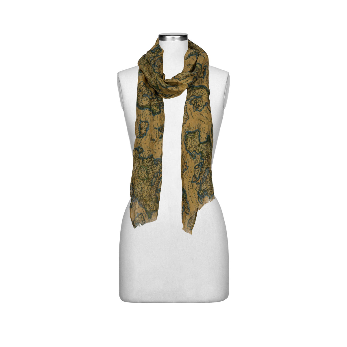 Patricia Nash European map print scarf featuring a stylish, lightweight fabric with detailed map illustrations.