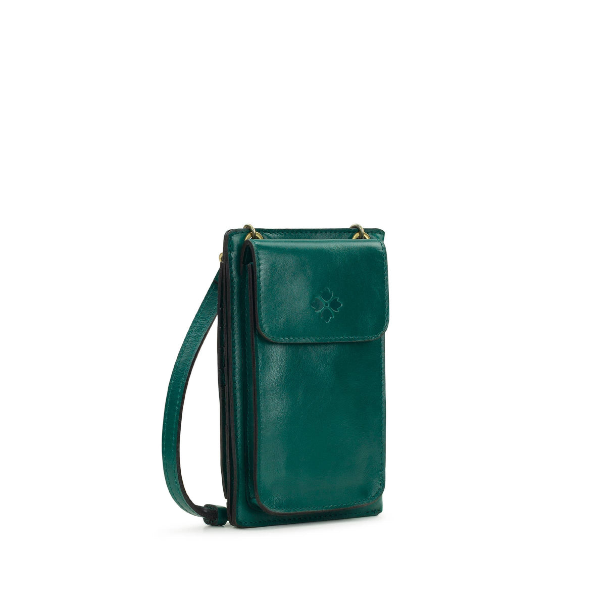 Patricia Nash Chiavella phone crossbody bag with leather strap and detailed design, perfect for carrying essentials.
