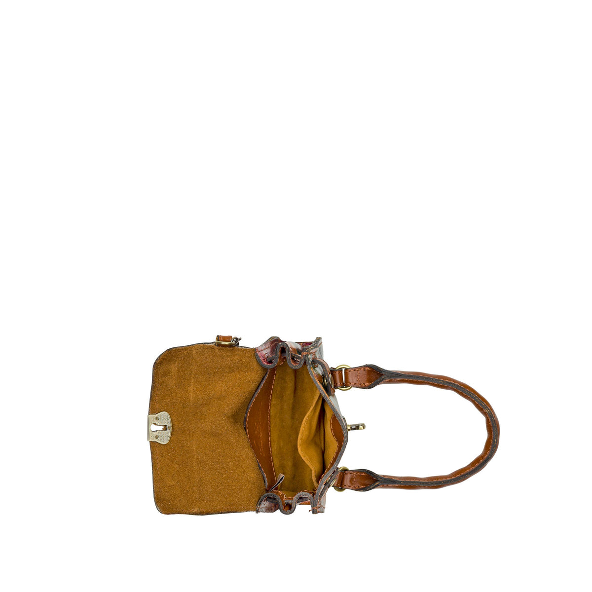 Patricia Nash Mini Vienna Bag Charm featuring a detailed leather design with gold-tone hardware and decorative tassels.
