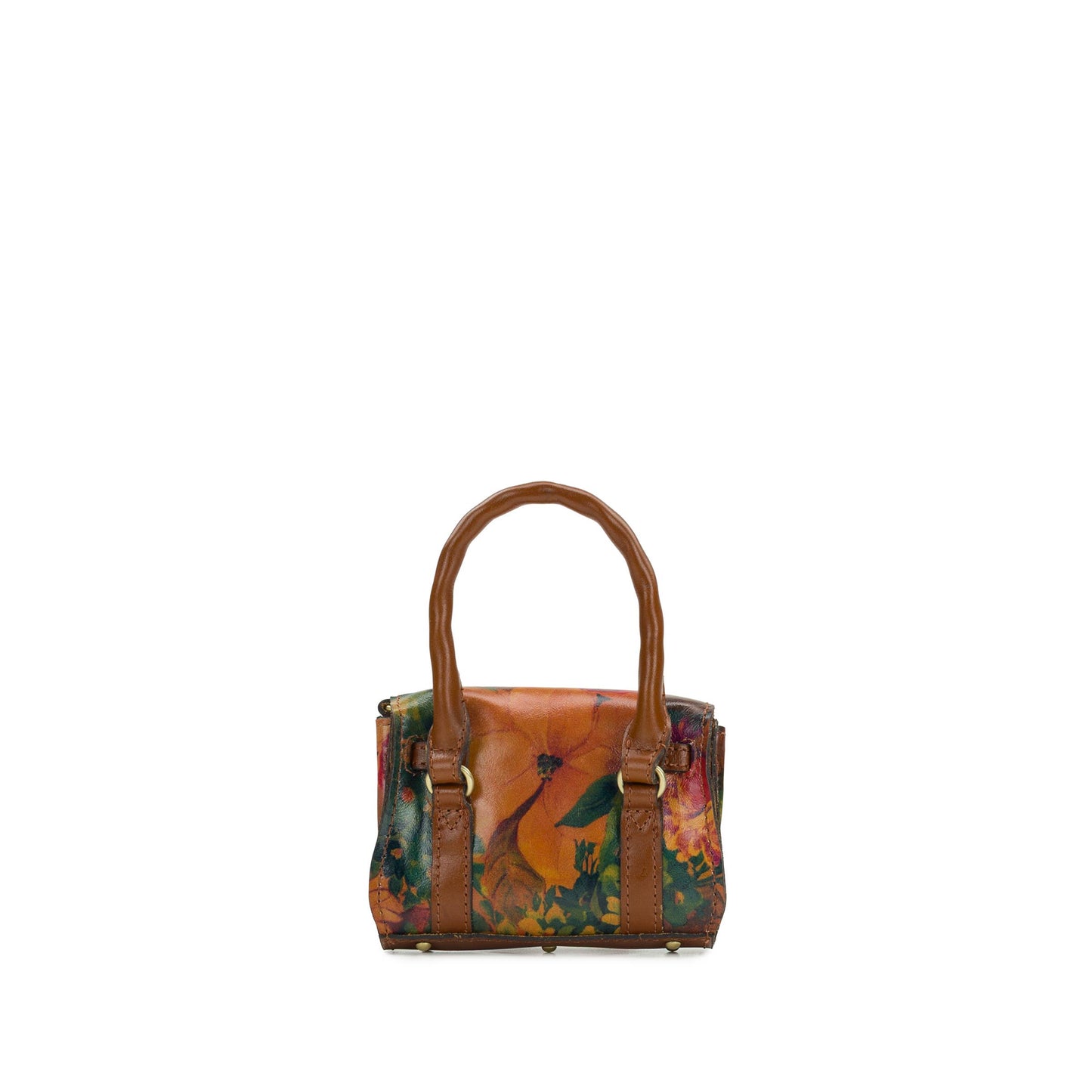Patricia Nash Mini Vienna Bag Charm featuring a detailed vintage-inspired design with leather accents and decorative metal elements.