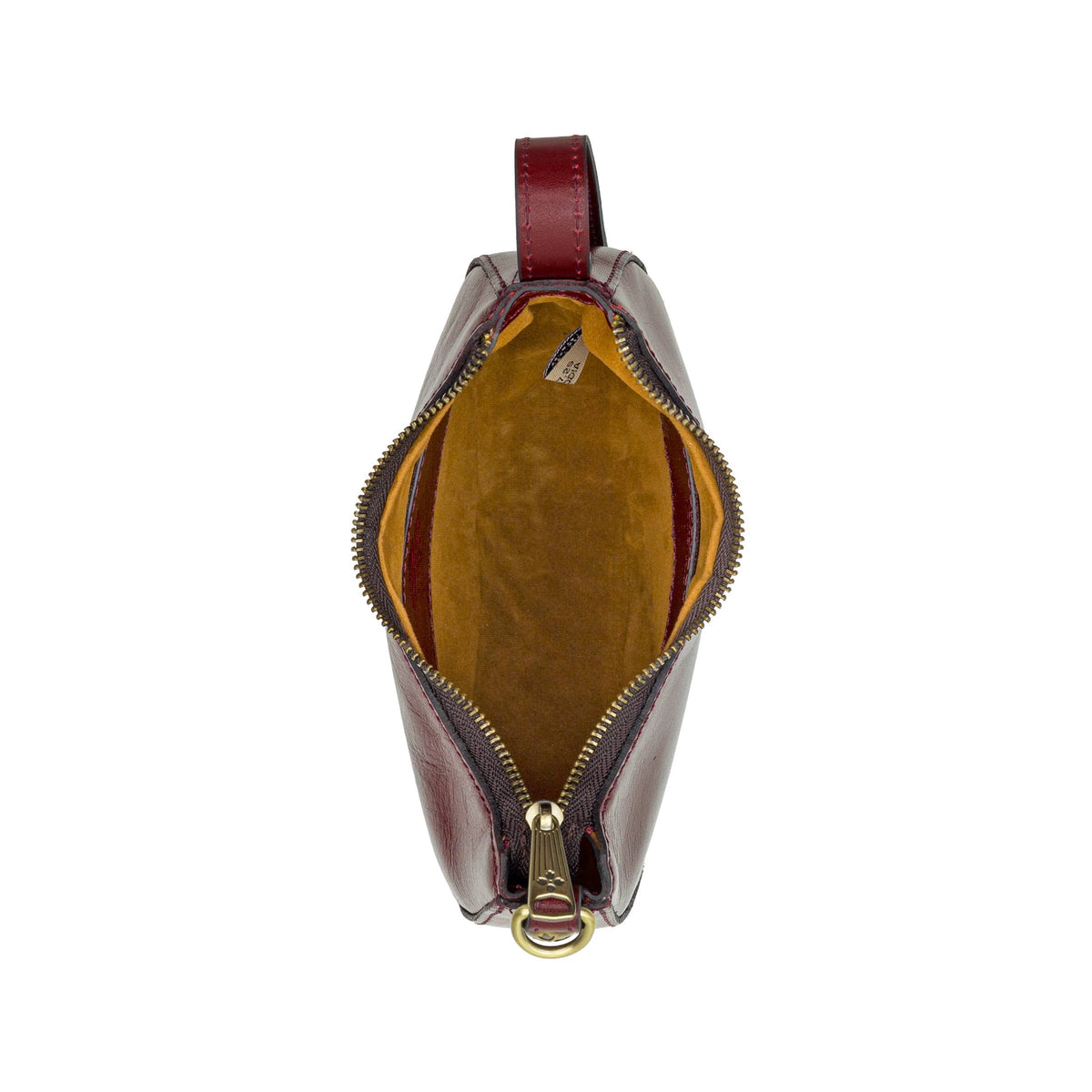 Patricia Nash Mini Morgana Bag Charm featuring leather and metal details, attached to a handbag for decorative flair.