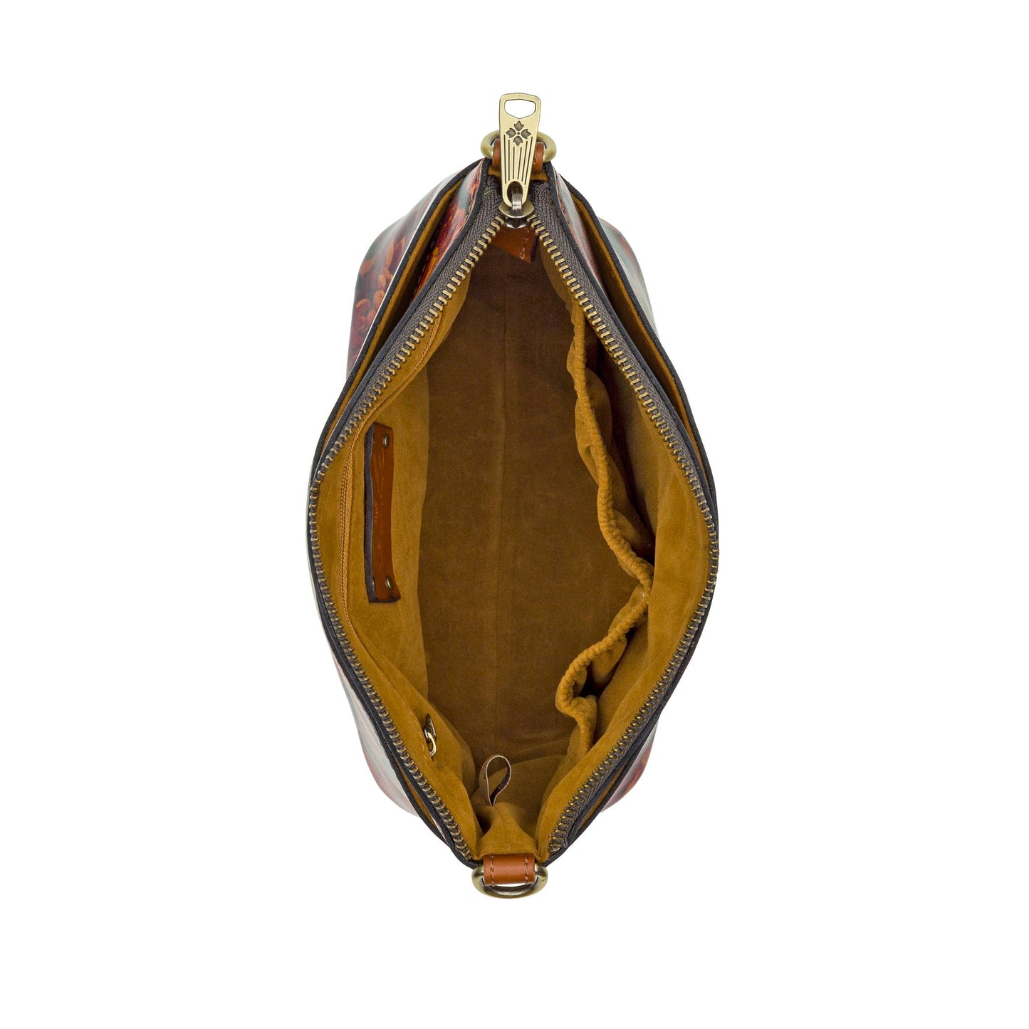 Patricia Nash Arlee Crossbody bag with embossed leather and detailed stitching, showcasing its elegant compact design.