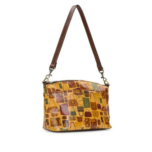 Patricia Nash Arlee Crossbody bag with embossed leather, gold-tone hardware, and adjustable strap, showcasing its textured design.
