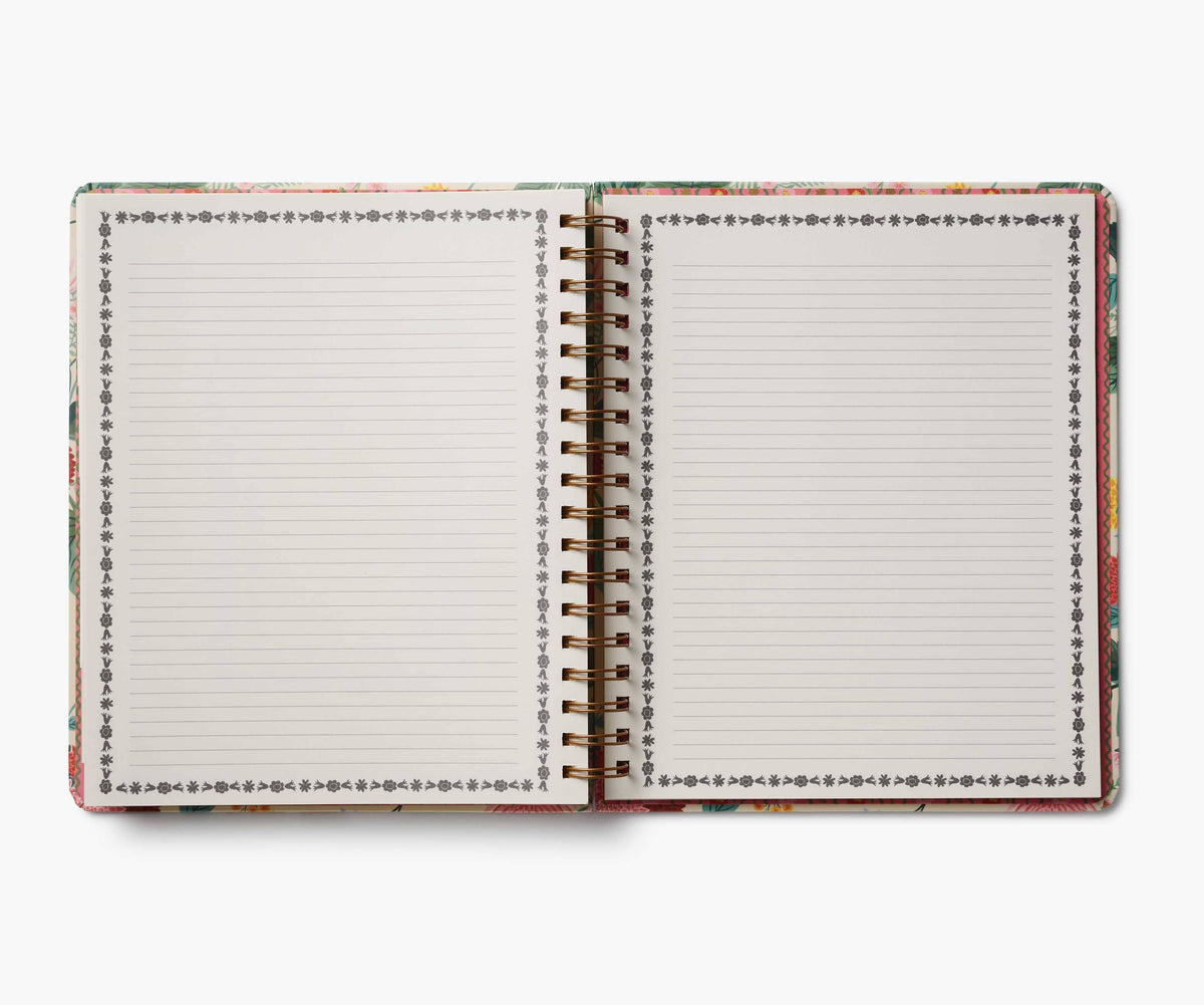 2026 Dahlia 17-Month Academic Hardcover Spiral Planner by Rifle Paper Company with floral cover design and spiral binding.