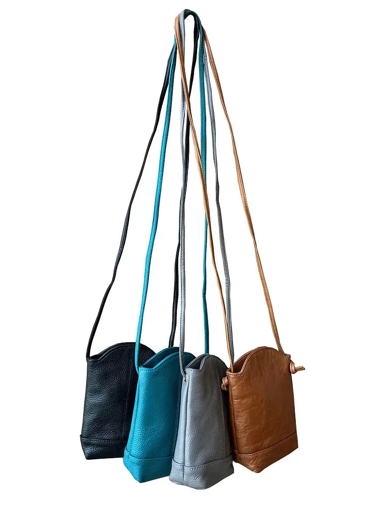 Roma Leathers, Inc. small cowhide leather crossbody bag with phone compartment, stylish and compact for everyday use.