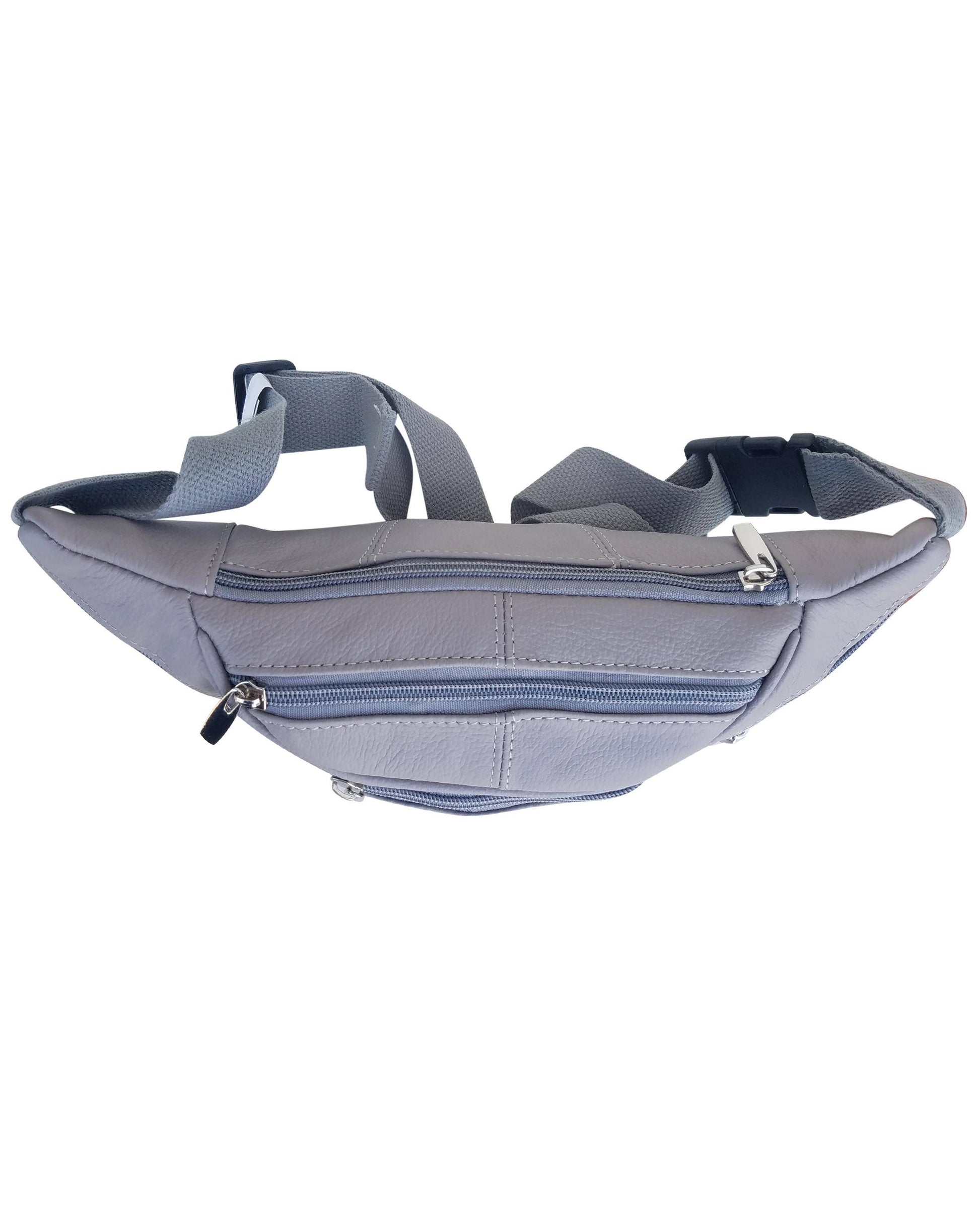 Roma Leathers mini fanny pack with adjustable strap and compact design, perfect for hands-free storage and style.