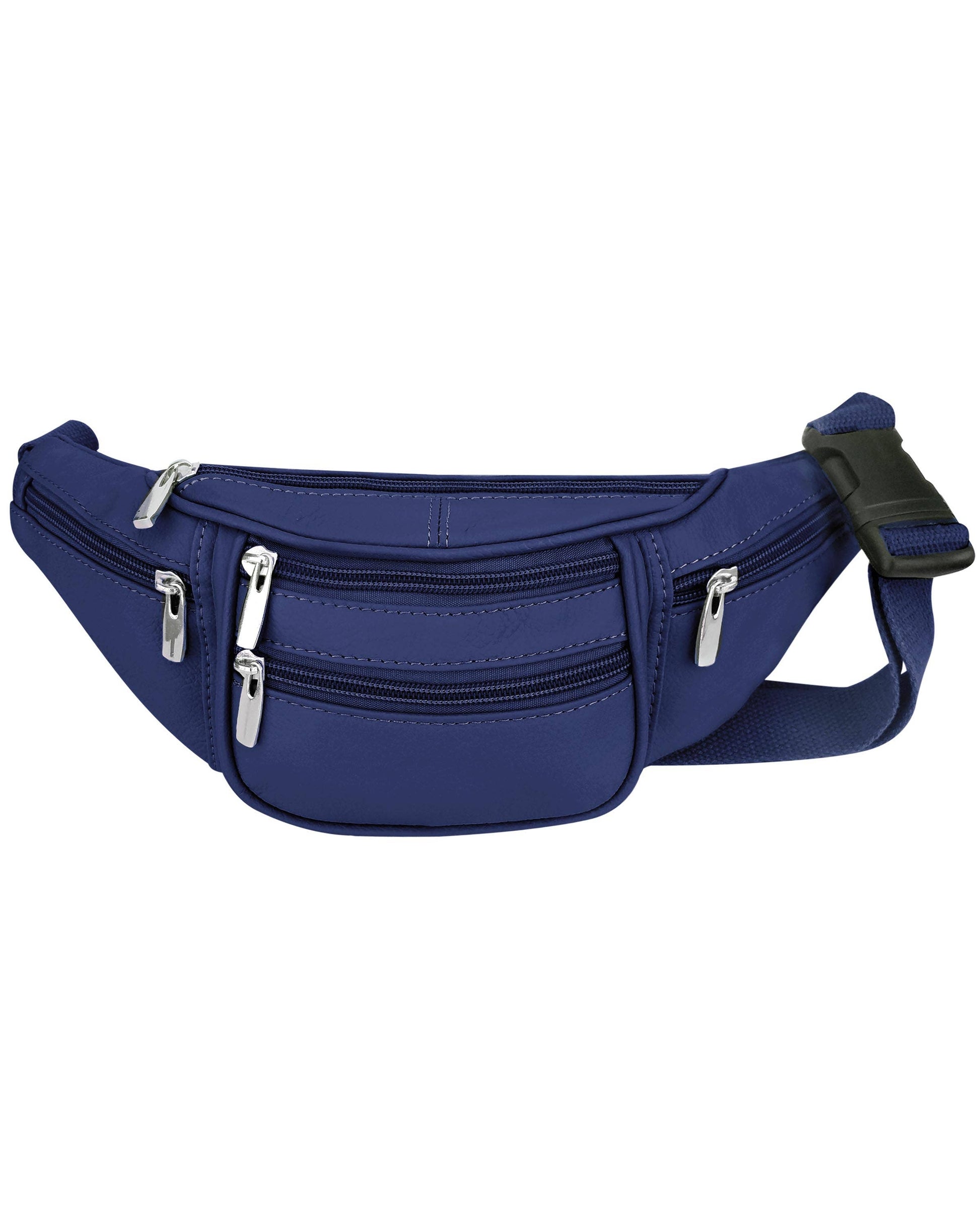 Roma Leathers mini fanny pack with adjustable strap and zip closure, featuring a sleek, compact design perfect for carrying essentials.