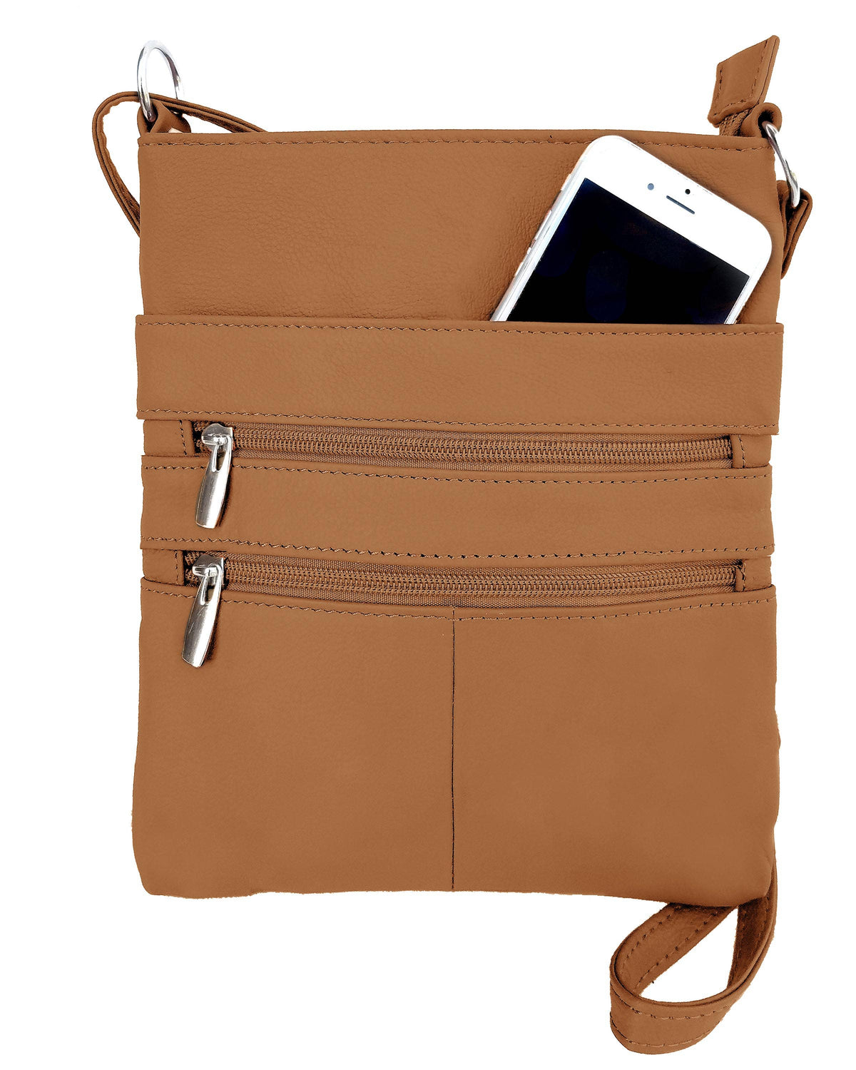 Roma Leathers cowhide leather crossbody shoulder bag with adjustable strap and classic design, perfect for everyday use.