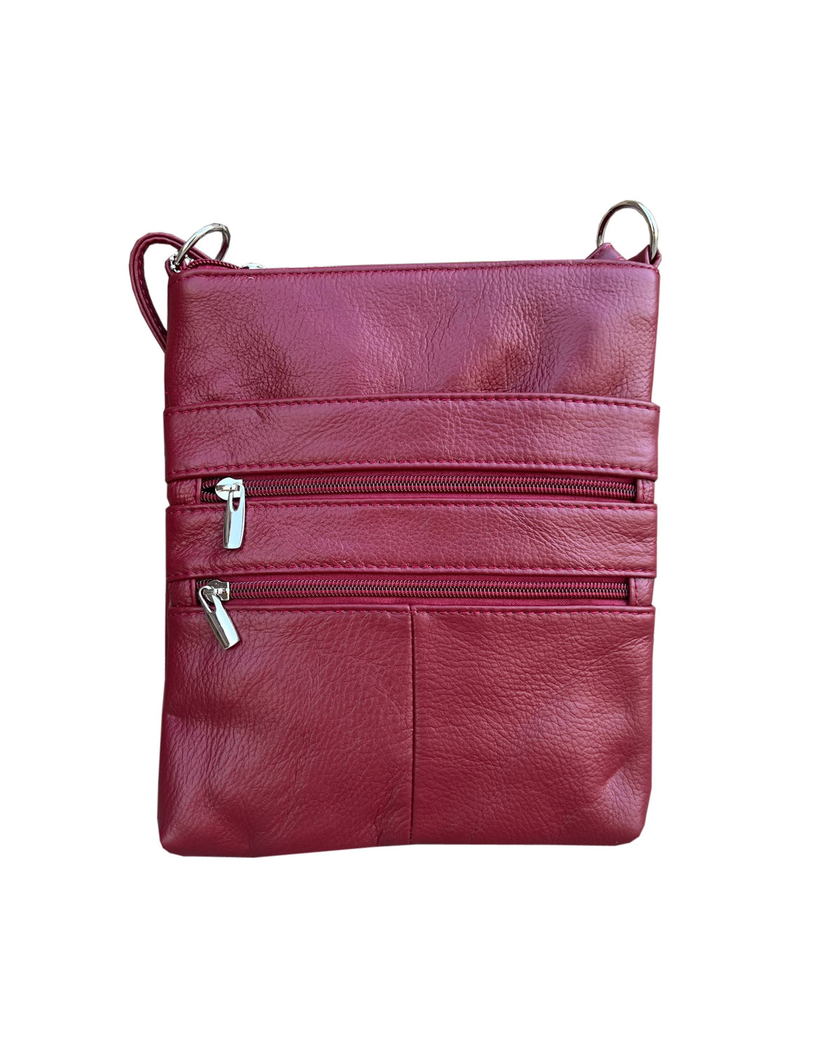 Roma Leathers cowhide leather crossbody shoulder bag with adjustable strap and sleek design, perfect for everyday use.