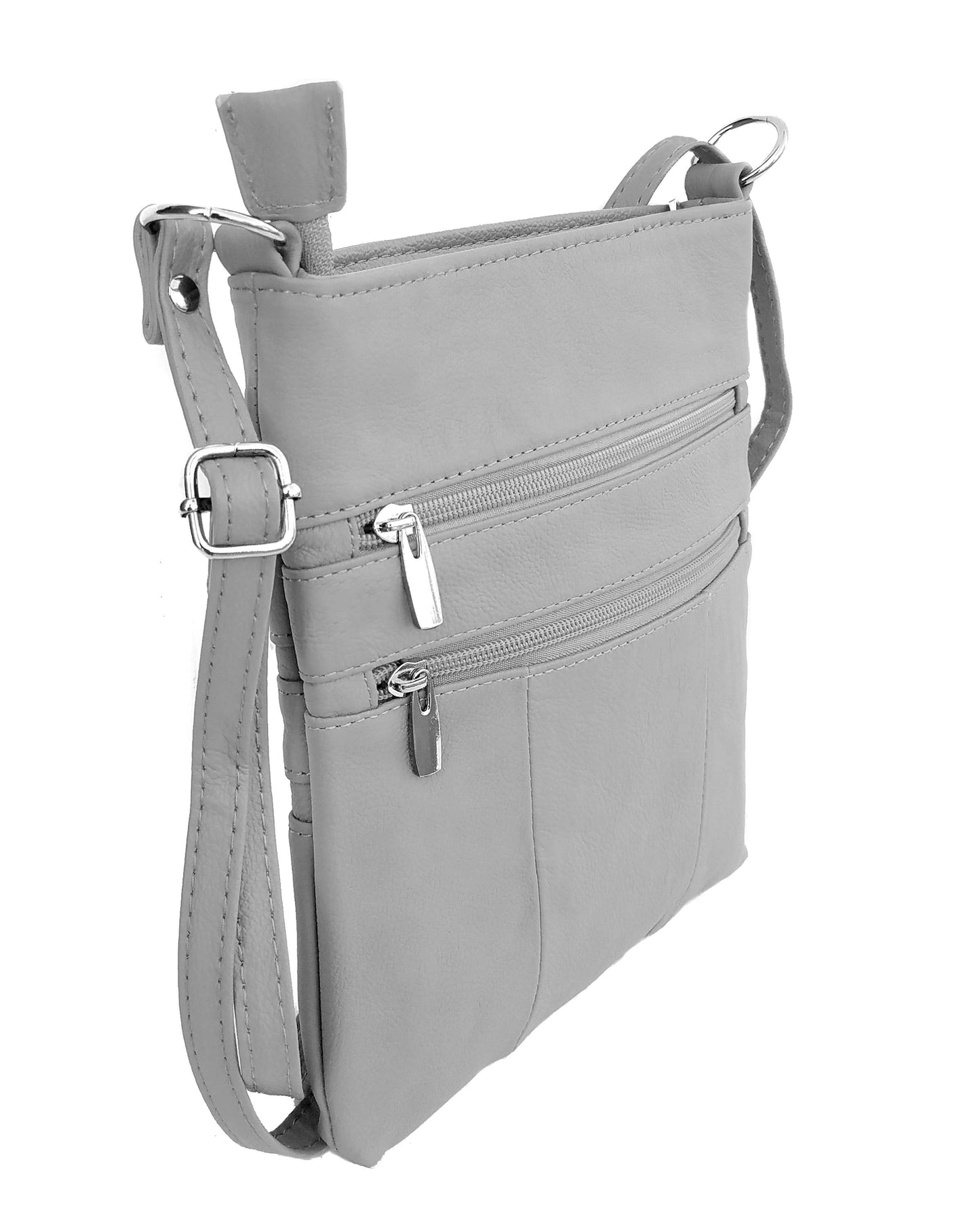 Roma Leathers cowhide leather crossbody shoulder bag with adjustable strap and rustic finish, perfect for everyday use.