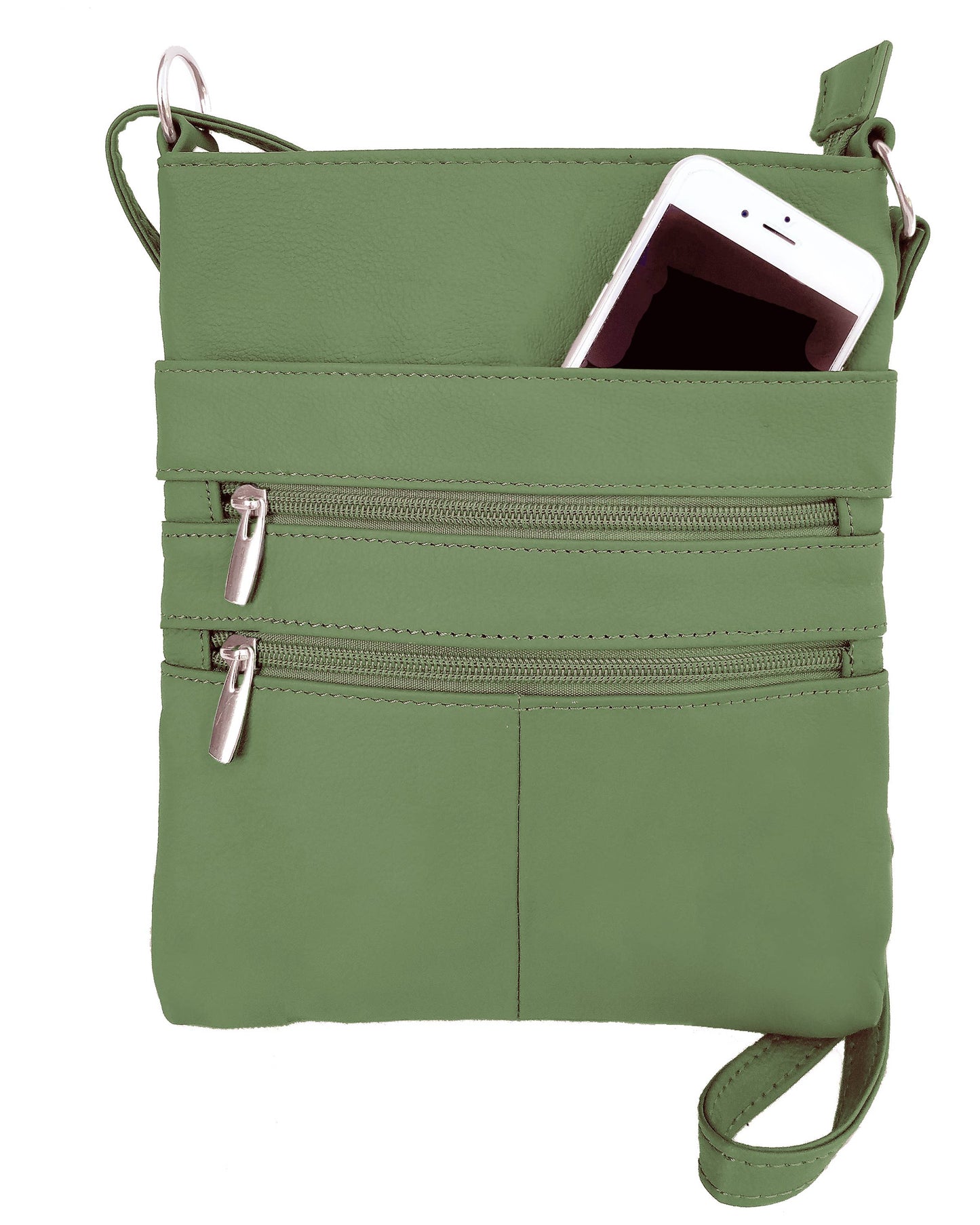 Roma Leathers cowhide leather crossbody shoulder bag with adjustable strap and sleek design, perfect for everyday use.