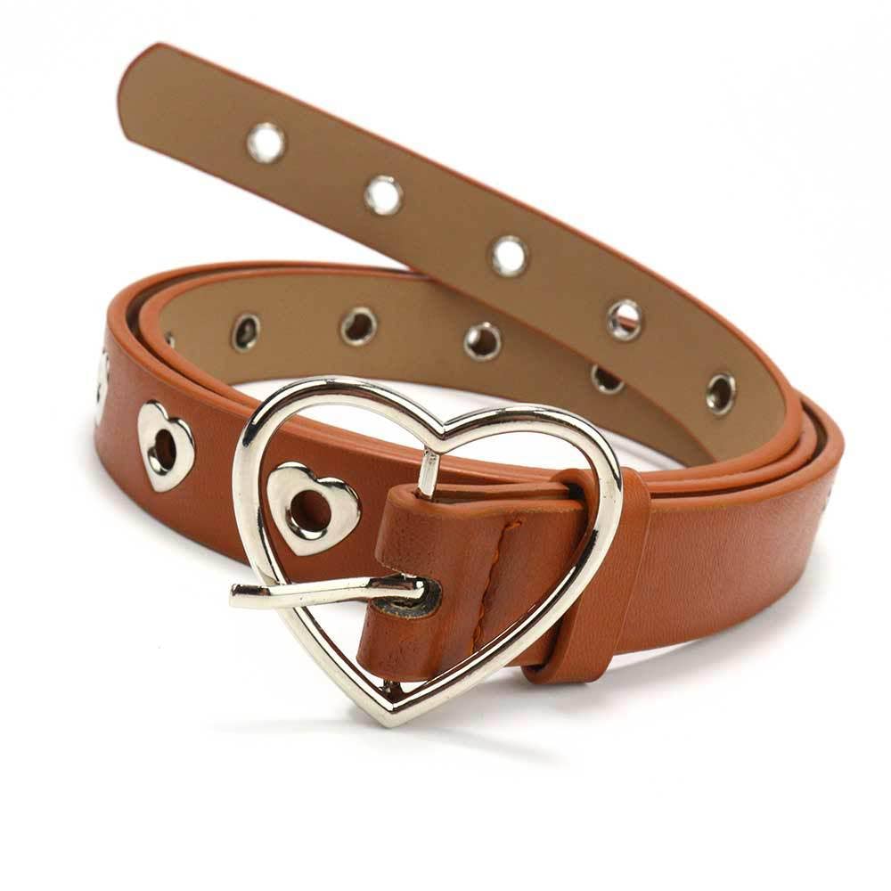 Heart-shaped belt from SALINA TRADING INC featuring a stylish design and a smooth leather finish.
