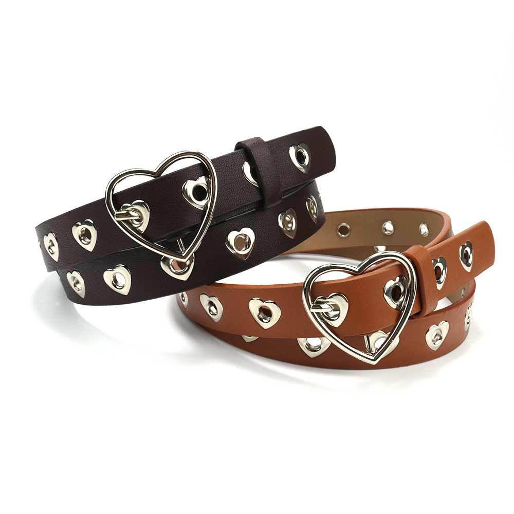Heart-shaped belt from SALINA TRADING INC with a stylish design, featuring a prominent heart motif on the front.