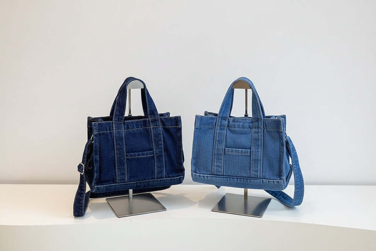 Salina Trading Inc denim handbag with sturdy straps and stylish design, perfect for casual and everyday use.