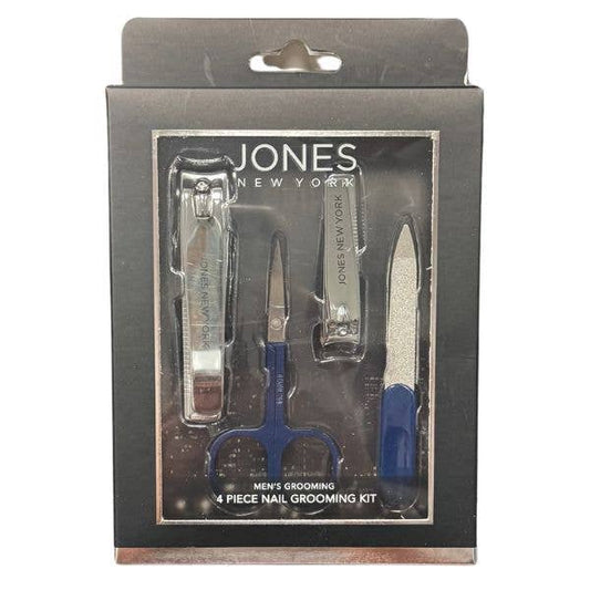 St Louis Wholesale LLC men's grooming nail kit with four tools including nail clippers, scissors, and tweezers for grooming needs.