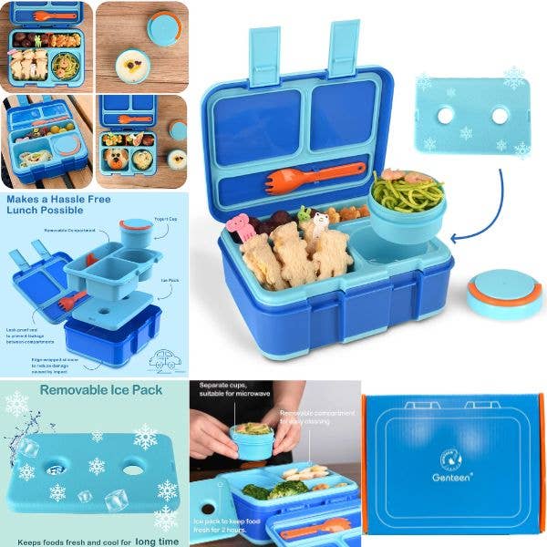 St Louis Wholesale LLC Genteen durable leak-proof bento lunch box with secure lid and multiple compartments for fresh meals
