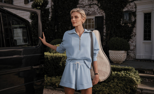 Varley Ollie High Rise Short in size small, showing a stylish, fitted high-waist design with a smooth fabric finish.