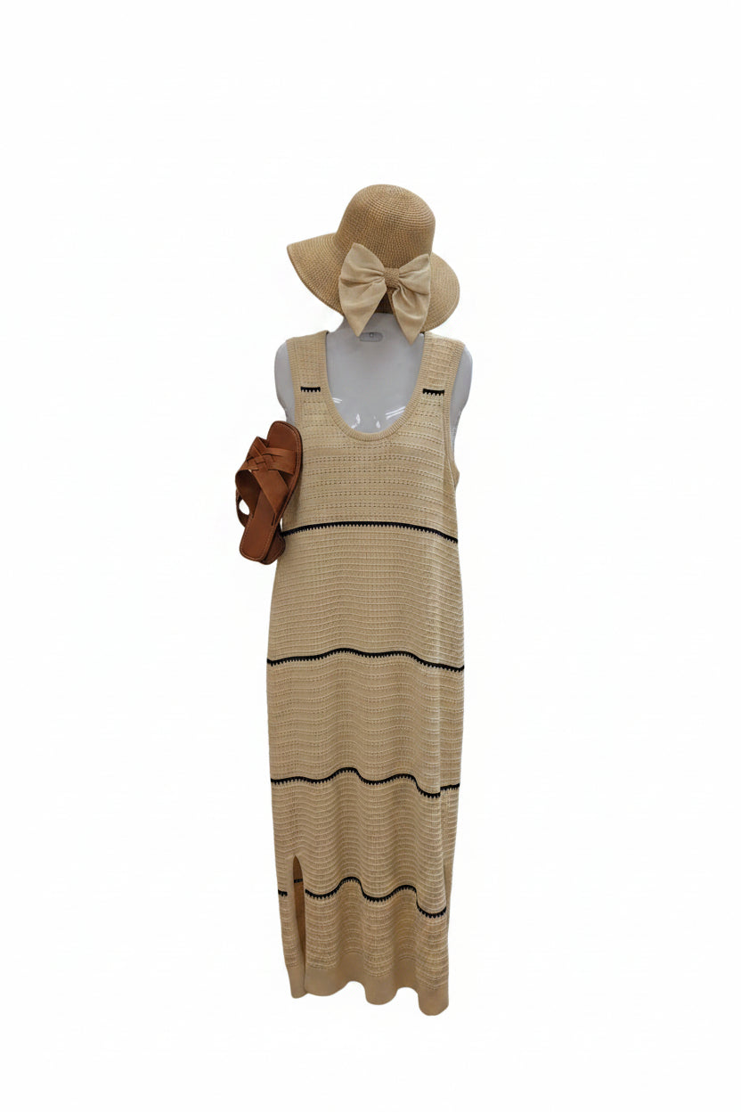 Scoop neck dress by Varley featuring a fitted silhouette, soft fabric, and minimalist style, perfect for casual or athleisure wear.
