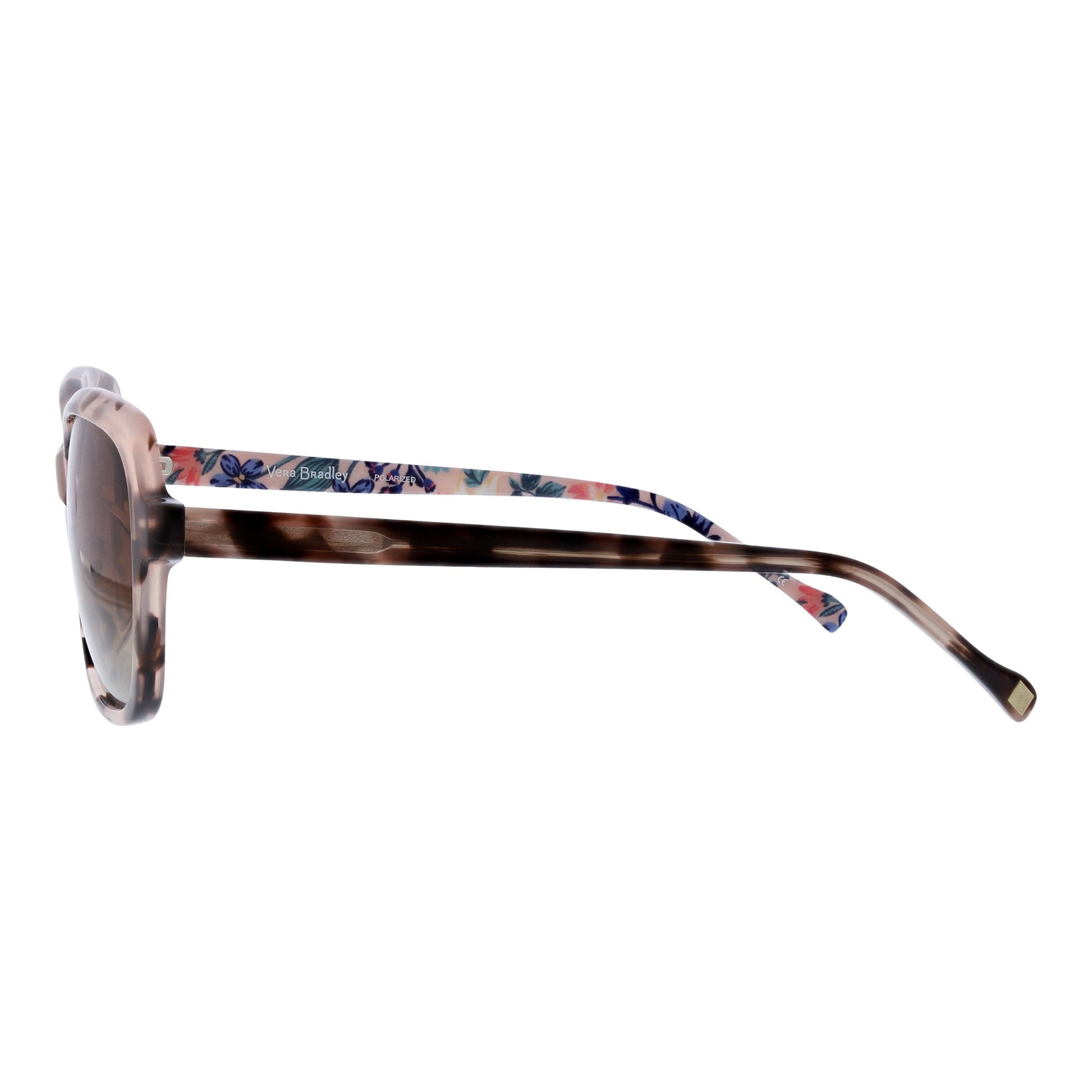 Vera Bradley Eyewear Mara Paradise Coral polarized sunglasses with vibrant coral-colored frames and tinted lenses.