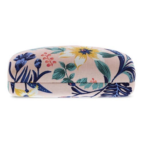 Vera Bradley Eyewear Paradise Coral sunglass case with vibrant coral and floral design, soft interior for protecting sunglasses.