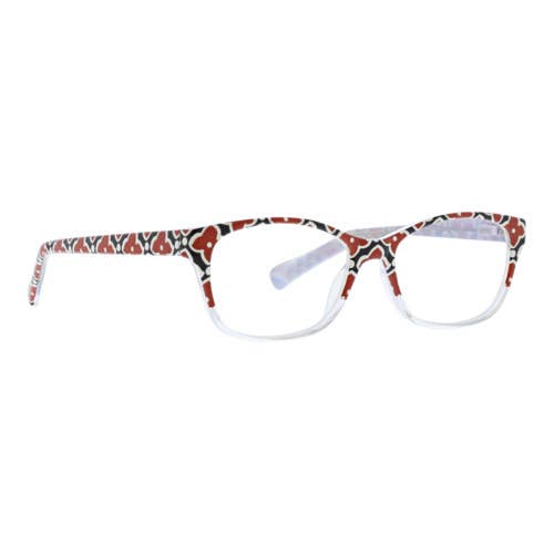 Vera Bradley Eyewear Cimarron Blue Light Reader Moorish style with tortoise frame and blue-tinted lenses.