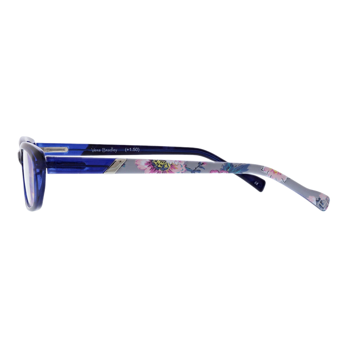 Vera Bradley Eyewear Tina Parisian Bouquet blue light readers with floral pattern and clear lenses in a stylish frame.