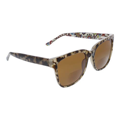 Vera Bradley Eyewear Rio Grande Reading Sunglasses in Marakesh Vines Cream with stylish frame and tinted lenses.